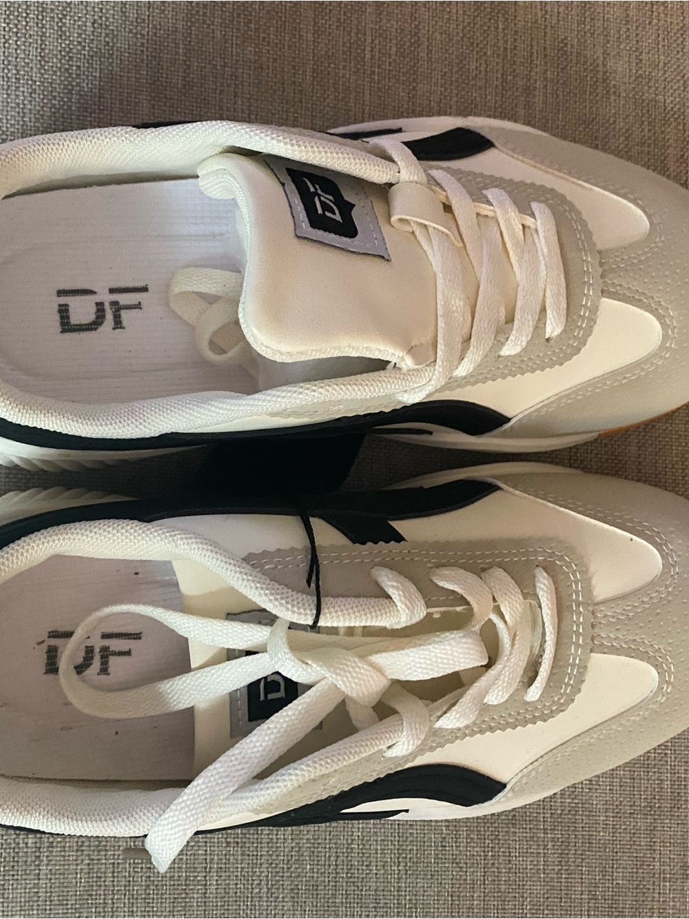 Women's White and Black Casual Sneakers by